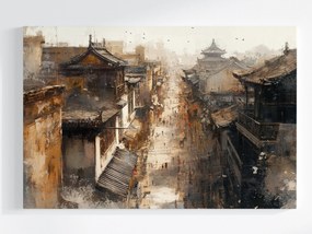 Vászonkép Canvas Város Hagyomány Utca Ázsia Házak Gwar Emberek 60x40