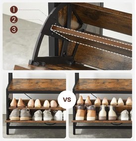 Előszobafal TAYLOR cipősszekrénnyel 180x85 cm, rusztikus barna