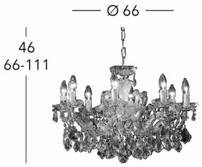 Kolarz 3149.88.3.KoT - MARIA LOUISE kristály csillár 8xE14/40W/230V 24K arany
