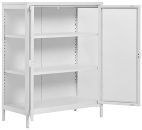 Brisbane vitrin, 2 üvegajtó, acél, fehér 80x40x101 cm