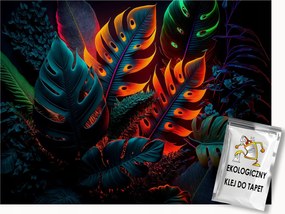 Fotótapéta Flizelina Természet Egzotikus Növények Levelek Neon 400x280 ragasztó