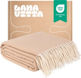 Kasmír gyapjú takaró Meleg Maris Ágytakaró Bézs 140х200 cm