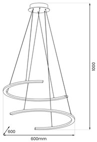 LED Csillár zsinóron DOUBLEMOON LED/30W/230V fekete