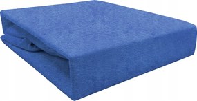 Gumis frottír lepedő 180x200 kék