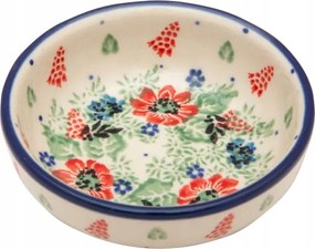 Tálka 9 cm Művészi kerámia Bolesławiec dek 2028 Liana Virágok