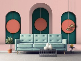 Fotótapéta - Minimalizmus. Geometriai pasztell boltívek (152,5x104 cm)