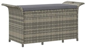 vidaXL barna polyrattan kerti pad párnával 116 x 46 x 57 cm