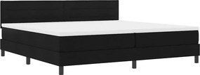 vidaXL Boxrugós ágy matracmal leddel Fekete 200 x 200 cm szövet