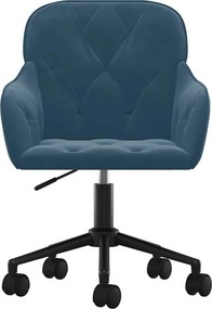 vidaXL kék bársony forgó irodaszék