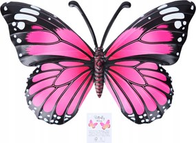 Fém Pillangó Kerti Dekoráció 40CM Nagy Rózsaszín