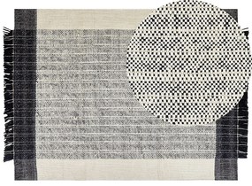 Fekete és fehér gyapjúszőnyeg 160 x 230 cm KETENLI Beliani