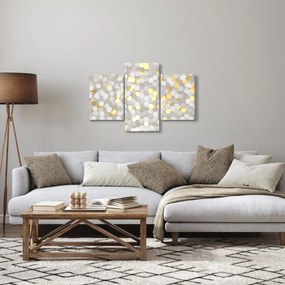 Kép - Arany és fehér hatszögek (90x60 cm)