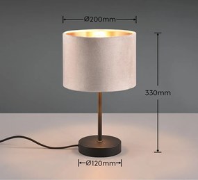 Fekete-bézs asztali lámpa (magasság 33 cm) Julieta – Trio