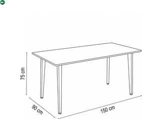 Silla 150 4+1 étkező garnitúra fehér-szürke