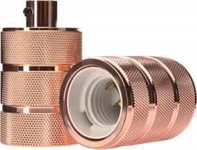 Dekorációs foglalat E27 reszelő rozé arany foglalat