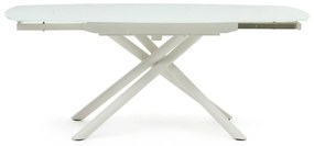 Fehér bővíthető étkezőasztal üveg asztallappal 100x130 cm Yodalia – Kave Home
