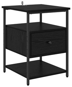 Éjjeliszekrény 2 pcs Musta tammi 40 x 42 x 56 cm Faanyag