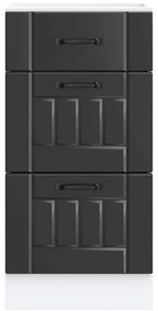 fekete, műfa konyhaszekrény „Lucca”