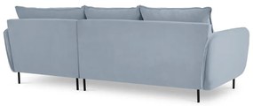 Világoskék bársony sarokkanapé (jobb oldali) Vienna – Cosmopolitan Design