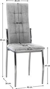 Szék, szürke szövet/fém, ADORA 2 NEW
