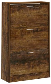 füstös tölgy színű szerelt fa cipősszekrény 63x24x103 cm