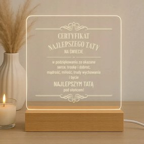 Lámpa Szobor Ajándék Apának A világ legjobb apukájának tanúsítványa