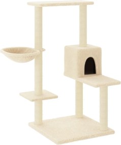 vidaXL krémszínű macskabútor szizál kaparófákkal 95 cm