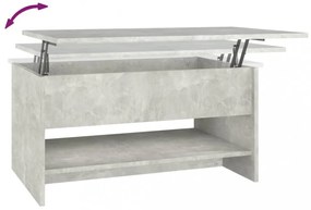betonszürke szerelt fa dohányzóasztal 80x50x40 cm