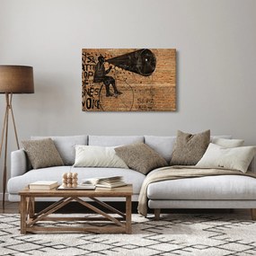 Kép - Férfi kerékpáron Banksy stílusában (90x60 cm)