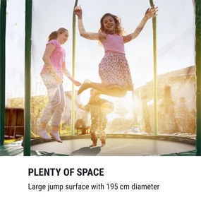 KLARFIT Jumpstarter, trambulin, 2,5 m Ø, háló 120 kg max., 195 cm Ø ugrófelület