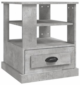 betonszürke szerelt fa dohányzóasztal 50x50x60 cm