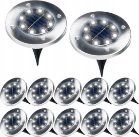 Napelemes Kerti Lámpa Led Acél Beszúrós Kerti Szett 12 Db-os