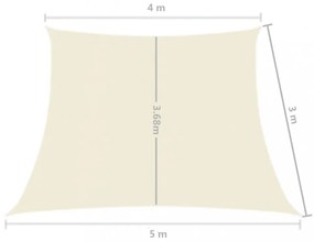 krémszínű HDPE napvitorla 160 g/m² 4/5 x 3 m