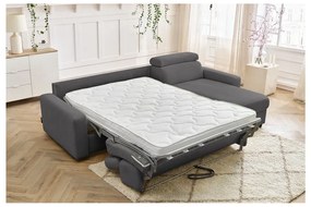 Sötétszürke kinyitható sarokkanapé (variálható) Monaco – Bobochic Paris