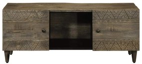 Világosszürke tömör mangófa dohányzóasztal 100x54x40 cm