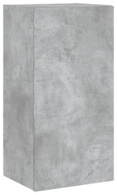betonszürke falra szerelhető TV-szekrény LED-del 40,5x35x80 cm