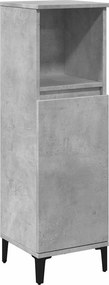 vidaXL betonszürke szerelt fa fürdőszobaszekrény 30 x 30 x 100 cm