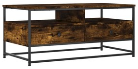füstös tölgy színű szerelt fa dohányzóasztal 100 x 51 x 45 cm