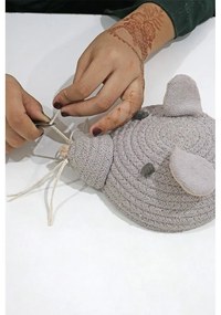 Szürke textil játéktároló kosár ø 15x15 cm Mini Renata the Rat – Lorena Canals