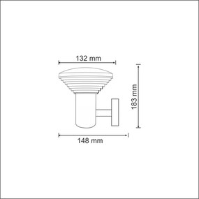 POLUX 304360 PIRAMIDA Modern Kültéri Fali Lámpa Szatén LED IP44
