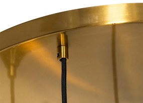 Art Deco lógólámpa sárgarézzel és kék üveggel kerek 7 lámpás - Sandra