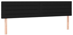 fekete szövet LED-es fejtámla 180x5x78/88 cm