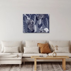 Kép - Kék zebrák (70x50 cm)