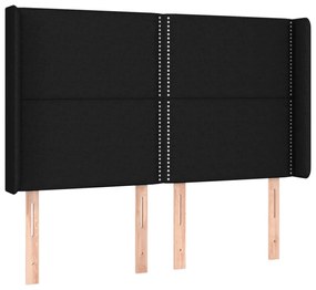 fekete szövet rugós és LED-es ágy matraccal 140x190 cm