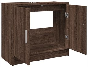 Barna tölgy színű szerelt fa mosdószekrény 63 x 29 x 55 cm