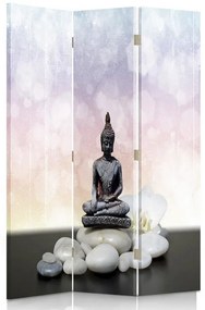 Gario Paraván Buddha figura és kövek Méret: 110 x 170 cm, Kivitelezés: Klasszikus paraván