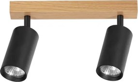 Brilagi - Spotlámpa SELE 2xGU10/30W/230V fekete/tölgy dekor