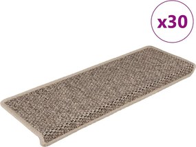 vidaXL 30 db lépcsőszőnyegek öntapadós szizál kinézetű 65x21x4 cm