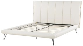 Fehér műbőr franciaágy 160 x 200 cm BETIN Beliani