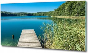 Fotó üvegkép Móló a tóparton 100x50